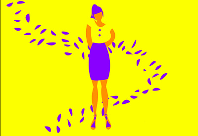 Purple girl branding design fashion design fashion illustration flat icon illustration ui vector