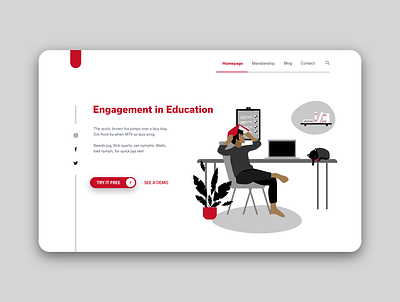 Education Landing Page books cat desk e learning education educational homework landing page menu office online school plants tasks to do list website