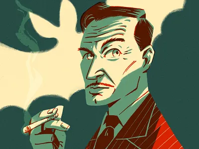 Vincent Price brushstrokes character characterdesign dracula drawing graphic halloween illustration retro texture vampire vintage