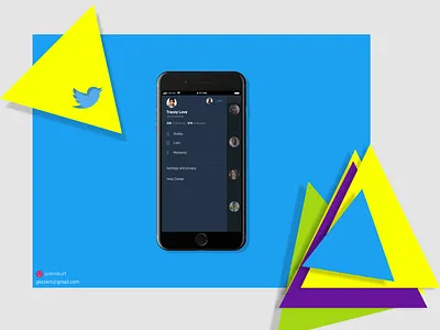 My Twitter (nightmode) mockup for IPhone 8 app art colorful design figma icon illustration ios logo minimal twitter ui ux vector