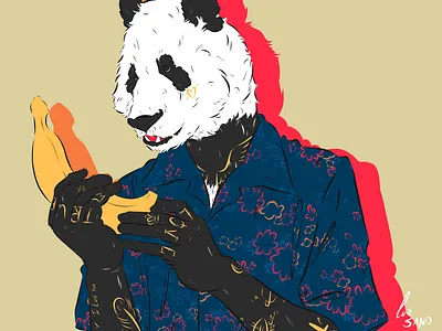 Romeo Panda character design color digital art digital painting fun art illustration movie art panda panda bear