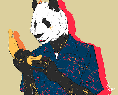 Romeo Panda character design color digital art digital painting fun art illustration movie art panda panda bear