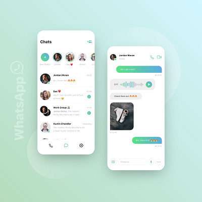 // WhatsApp // Redesign Concept app clean concept digital facelift ios messenger rebrush redesign ui ux whatsapp