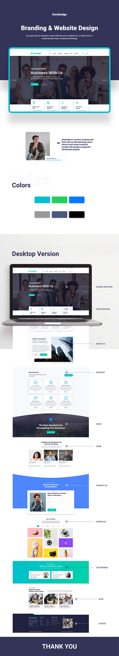 Free Devdesign Landing Page Ui adobe xd bootstrap brand design branding clean creative design devdeisng studio download free freebie freebies landing page marketing modern ui uidesign uiuxdesign website design xd