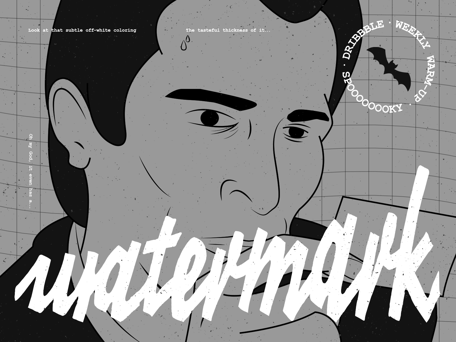 Spooktober | Watermark | B&W american psycho christian bale dribbbleweeklywarmup halloween mocktober spooky typography watermark