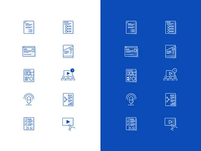 Document Icons branding design documents icon set icons illustration interactive line icon lines paper player research stroke icon strokes
