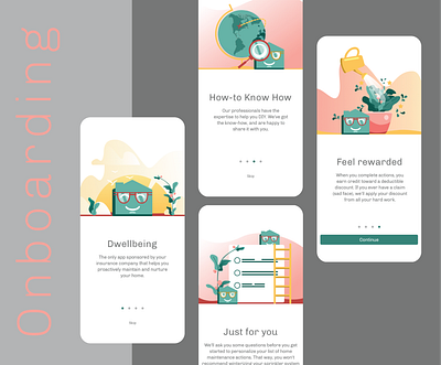 Happy House Onboarding Design grow home house illustraion onboard onboarding onboarding screen onboarding ui