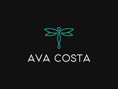 Ava Costa logo animal dancer design designs dragonfly line art logo minimal modern symbol vector