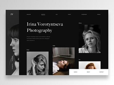 Photographer site cover dark design landing minimalism photo photographer ui ui ux ux webdesign