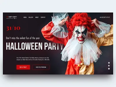 Halloween Party Page Concept branding club concept design dribbble weekly warm up halloween holiday homepage interface landing promo pub ui ux uiux website