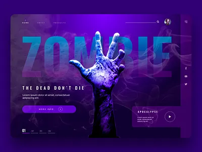 zombie app concept app design concept design inspiration interaction interface interfacedesign landing landing page layout technology terror ui ui design ux uxdesign webdesign website zombie