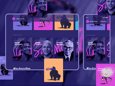 obliviouschimp.com concepts app blog card charlie munger chimp gorilla html illustration ios ipad naval obliviouschimp phone procreate sivers tablet tweet twitter ui writing