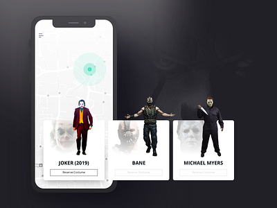 Halloween Costumes 🎃👻🦇 bane costume design halloween halloween design joker michael myers mobile ui ux