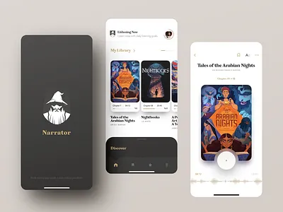 Narrator Audiobook Store app audiobook book design ebook ios mobile ui ux