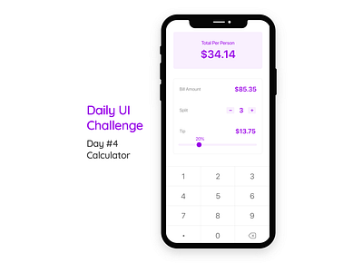 Tip Calculator calculator calculator app calculator ui daily 100 challenge daily ui dailyui004 dailyuichallenge mobile mobile app tip calculator ui challenge