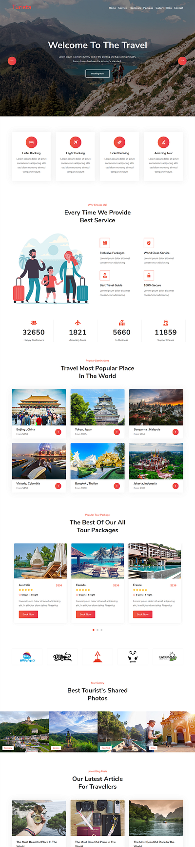 Turista - Tour & Travel Agency Template onepage wordpress theme travel traveling