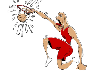 Slam Dunk Illustration ball baller basketball basketball player bucket digital art digital illustration dunk hoops illustration slam
