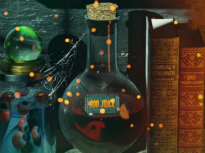 Witch Pantry 3d 3d illustration cartoon cookbook creepy eerie eyeballs halloween halloween design ingredients render scary spooky witch