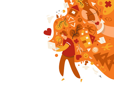 Flat illustration for a volunteer tech platform character coding design flat help illustration platform social vectornator volunteer