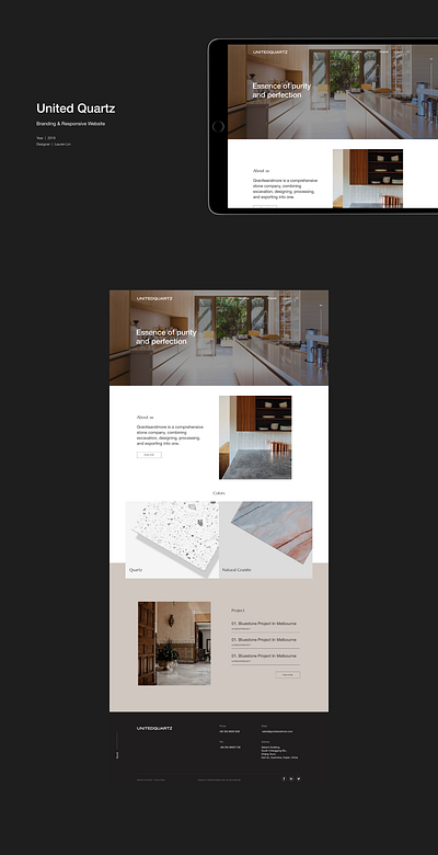 United Quartz Landing Page architechture elegant fashion interior design landing page design landingpage quartz