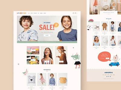 Kids Store Part 2 colorful design fashion illustration kids shop toys typography ui ux web