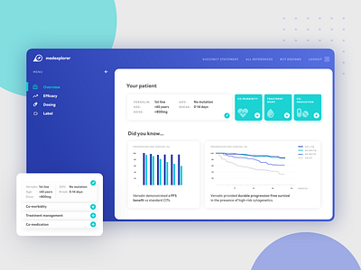 Web tool for doctors - start screen blue clean green medical medicine tool ui ux web app web tool webdesign