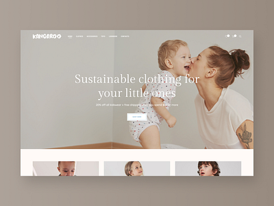 Kids Store Website design fashion kids shop typography ui ux web website