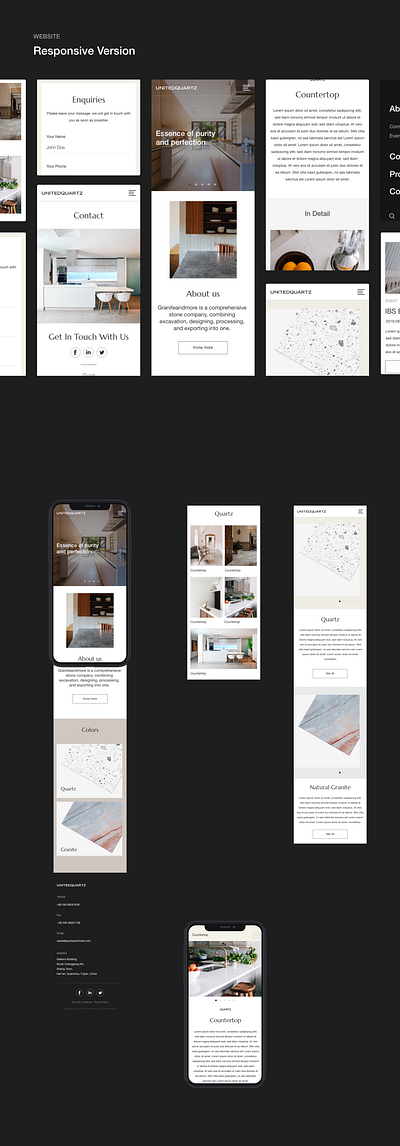 United Quartz RWD Design architecture fashion interior design landingpage mobile design mobile ui quartz responsive website design