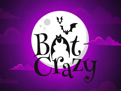 bat crazy halloween logo vector weeklywarmup