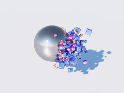 Abstract Ball Collision cinema4d design motiongraphics