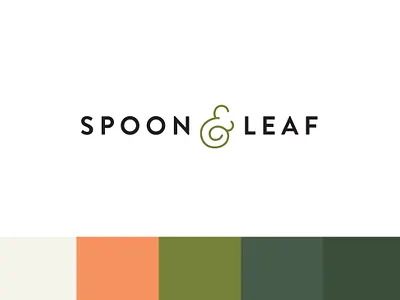 Spoon & Leaf Logo ampersand branding design leaf logo spoon tea typography vector