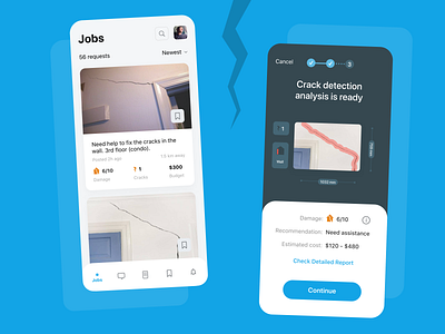 Wall cracks detection app app ios marketplace mobile platform repair ui ux walls