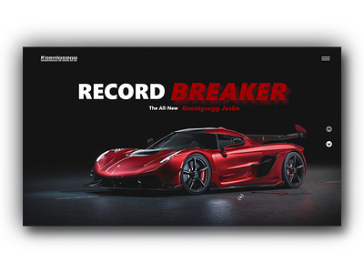 Koenigsegg Jesko Landing Page Design design design mockup interface design landing page design product design ui design user experience design user interface design ux design ux ui design web design