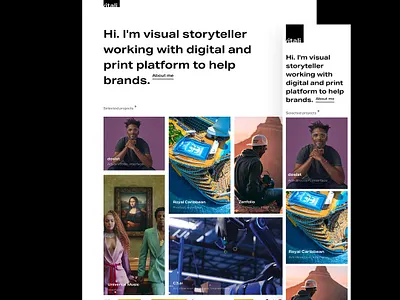 Personal portfolio interface portfolio portfolio website readymag ui web design webdesign