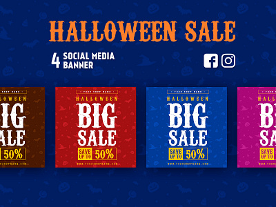 Halloween Sale Banner autumn banner dribbbleweeklywarmup event facebook facebook post halloween halloween event halloween flyer halloween party instagram october post psd pumpkin social media