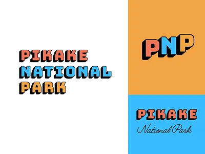 PikakePark Logo branding clean colors dailylogochallenge design illustrator lettering logo minimal national park nature pikake pikake natonal park pikake natonal park pnp type typography vivid