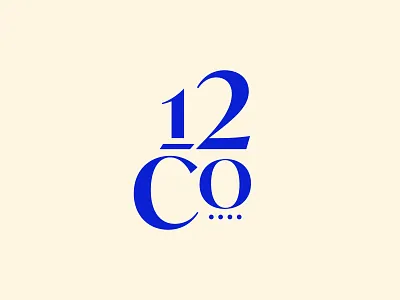 12Co Logo 12 blue cream logo logo design logos numbers