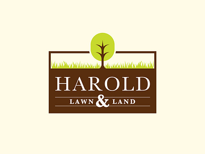 Harold Lawn & Land branding grass landscape lawn lawncare logo tree