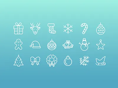 Christmas Icons christmas design holiday icons icons design iconset illustration ui vector xmas