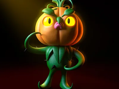 Pumpkin 3d character character design cinema4d halloween horror illustration monster octane spooky