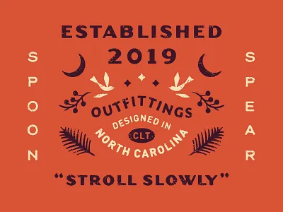 Additional Brand Elements badge birds brand identity charlotte illustration logo nature print spoonspear symetry type lockup typography
