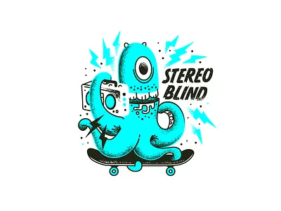 Stereoblind branding cartoon design illustration logo monster skate skateboard sticker
