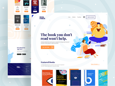 Book Store - Landing page 2019 trend agency app design book shop book store landing page clean ui creative digital marketing agency homepage ios landing page marketing agency minimal mockups product page trendy design ui ux visual design webdesign