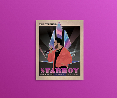 The Weeknd Vintage Tour Poster design illustration music pop art poster retro the weeknd tour vector vintage