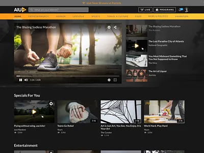 AIU Vid - A Video Platform Concept ui ux video video platform website