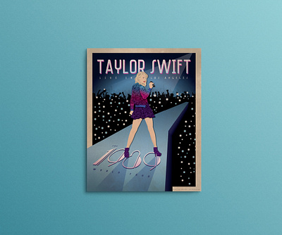 Taylor 1989 Vintage Tour Poster concert design illustration music pop art poster retro taylor swift tour vector vintage