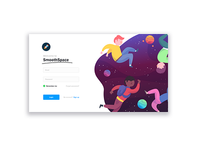 SmoothSpace - Sign up page adobe adobe illustrator adobexd branding colours freepik login sign up ui ui design userinterface ux vector webdesign webpage website