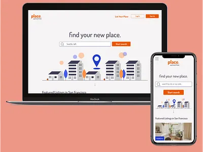 Place Apartment Finder branding design typography ui ux website