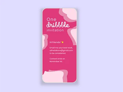 Dribble Invitation daily ui dailyui design interaction design invitation invite minimal mobile ui ux vector