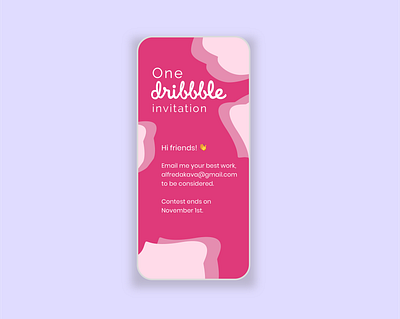 Dribble Invitation daily ui dailyui design interaction design invitation invite minimal mobile ui ux vector